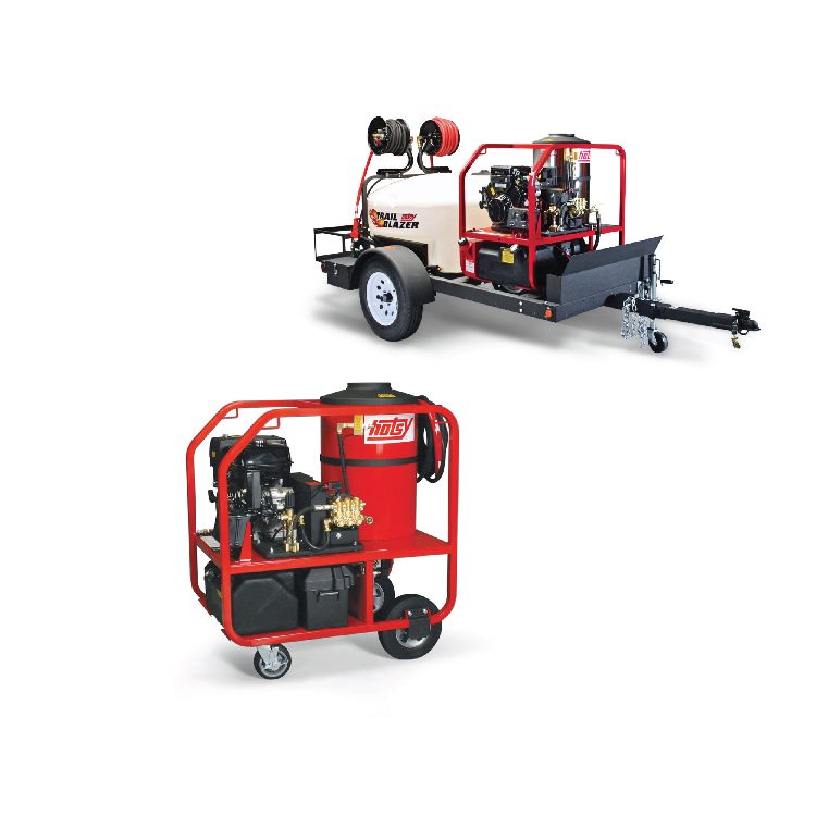 Hotsy trailer and hot water pressure washer in for service