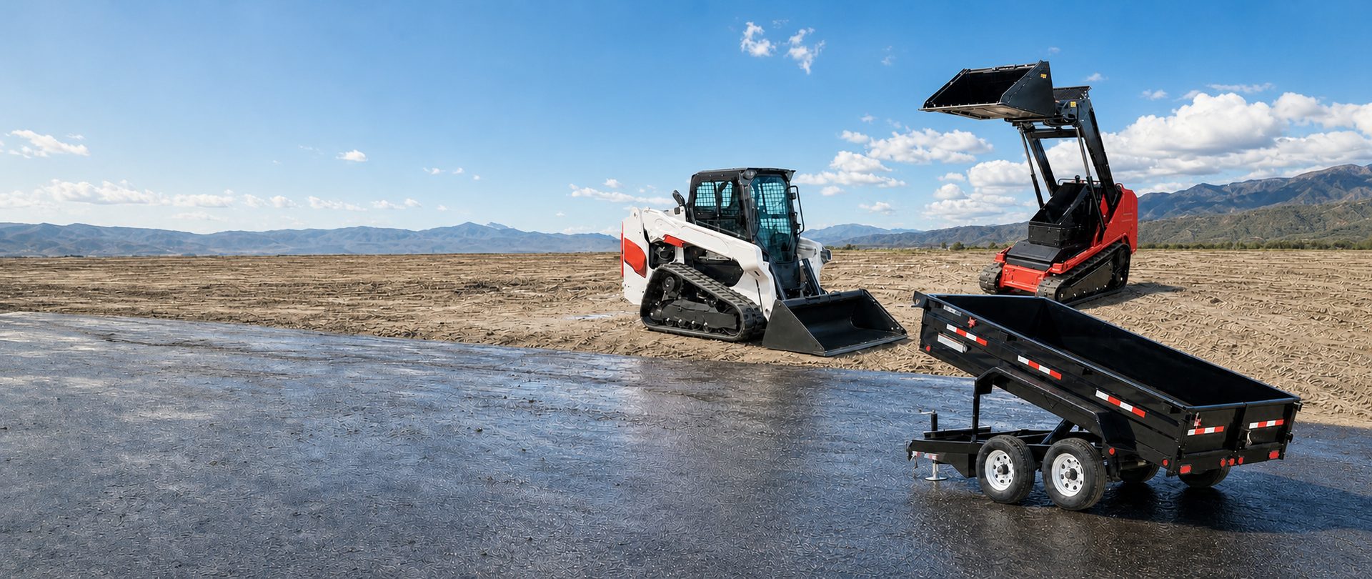 Bobcat loaders and dump trailer