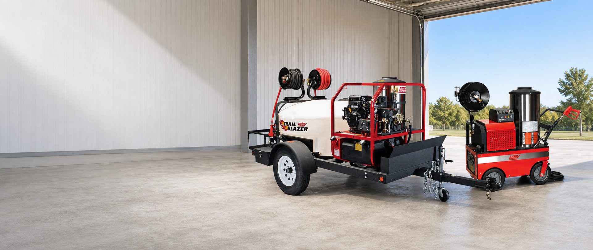Hotsy Trail Blazer trailer and hot water pressure washer